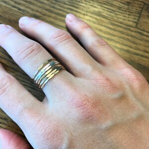 Hammered Stacking Band in Gold Filled Rose Gold Filled or | Etsy