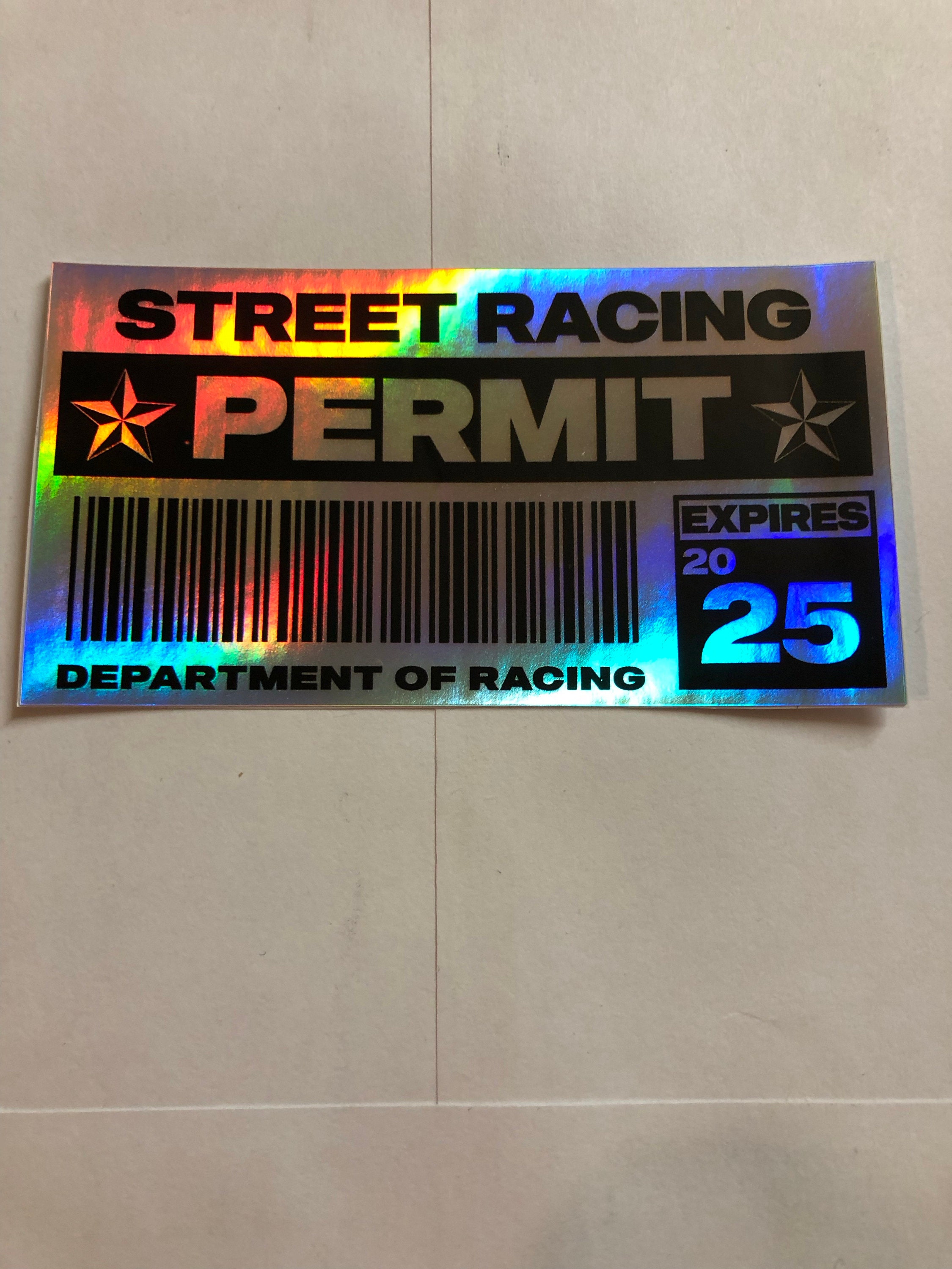 Street Racing Permit Sticker decal