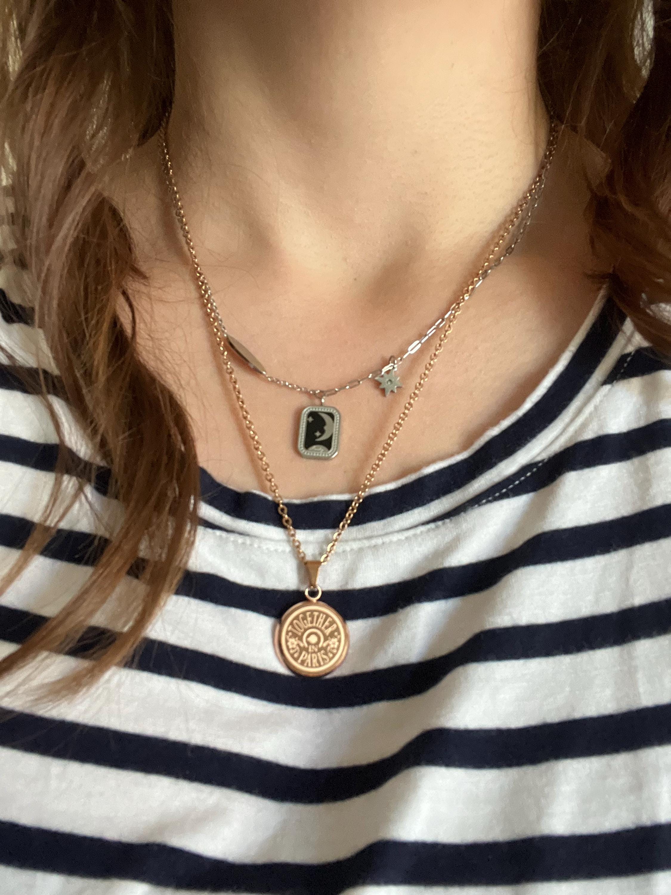Anastasia engraved pendant Together in Paris - ONLY BACK SIDE
