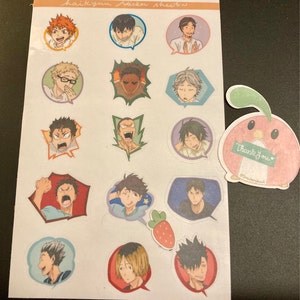 haikyuu anime sticker sheet commercial break haikyuu etsy