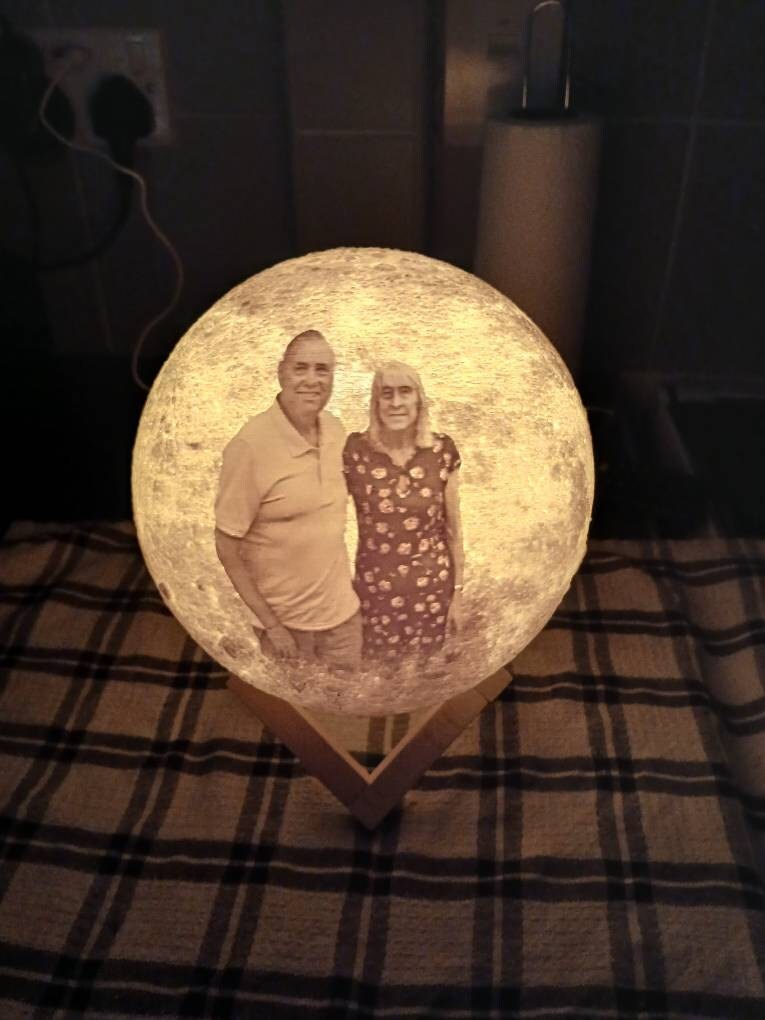 Personalized 3d Photo printed Lunar night Moon Lamp, Custom Photo Lunar Moon Lamp Night Light, Bedside lamp, Couples Gifts,Christmas Gift
