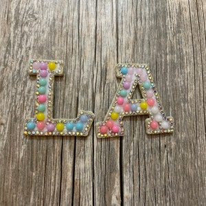 Cotton Candy Pearl & Rhinestone Patch Letters – Dukes Designs & Creations