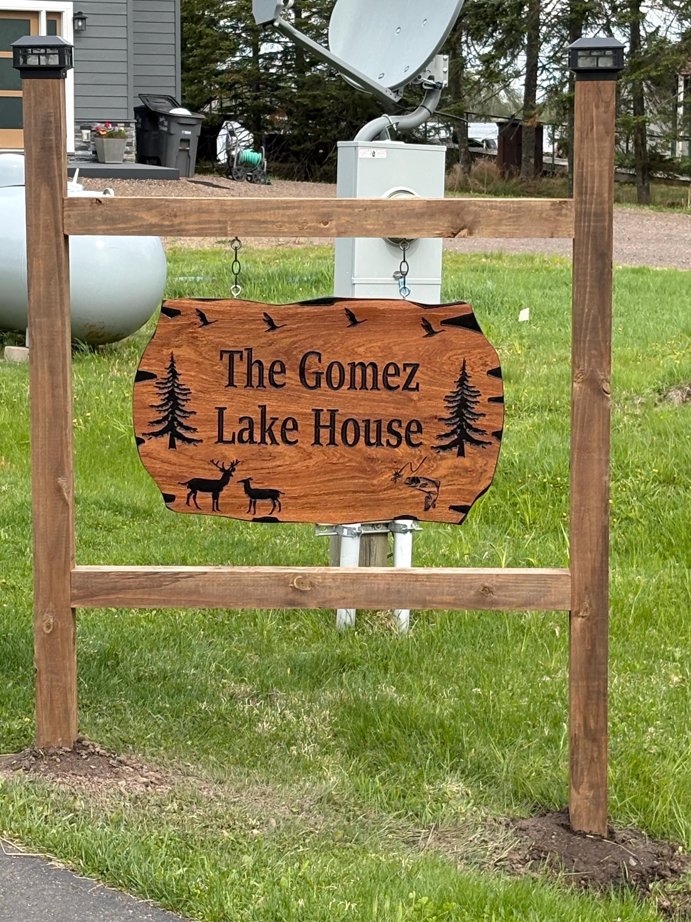 Custom Wooden Signs, Large Outdoor Sign, Rot Resistant Wood, Nature Inspired Cabin And Camp Sign, Rustic Design, Wildlife Lodge Plaque