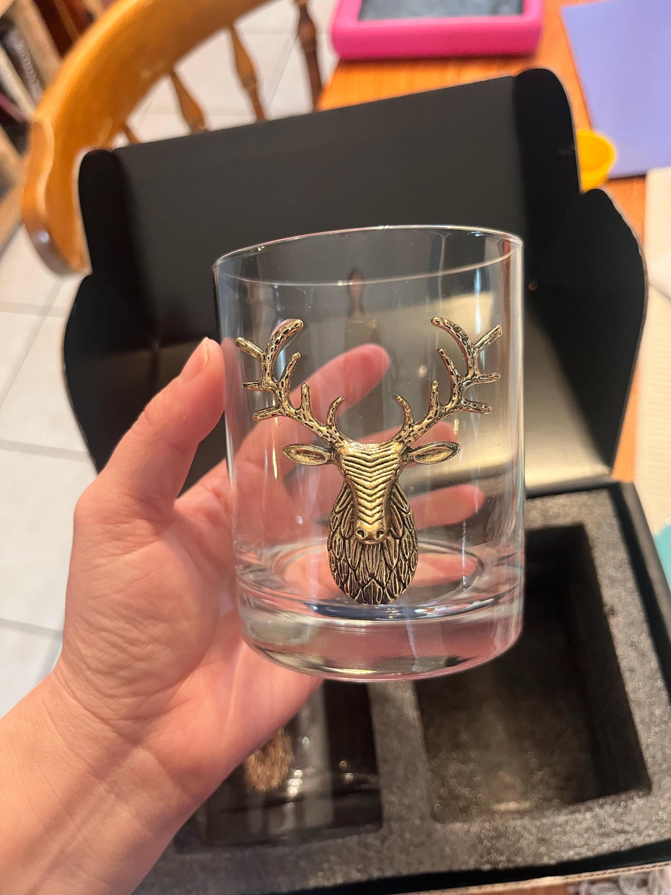 Deer Whiskey Glasses Set Old Fashioned Glasses Whiskey Glass Whiskey Gifts for Him Stag Glasses Gifts Fathers Day Gifts Whiskey Gift For Dad
