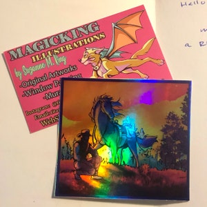 Tons of great art and collectibles! Red Dead Redemption 2 inspired 3 holographic sticker decal Arthur Morgan and steed CHeck OUt my SHop
