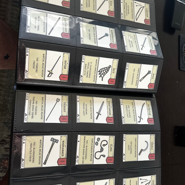Printable Item Cards - Basic Weapons for Dnd - Colour - Etsy