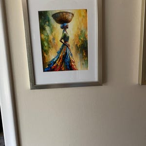Ericka's African Woman Canvas Print, Black Queen Basket Wall Art canvas print in their home — Antarmada