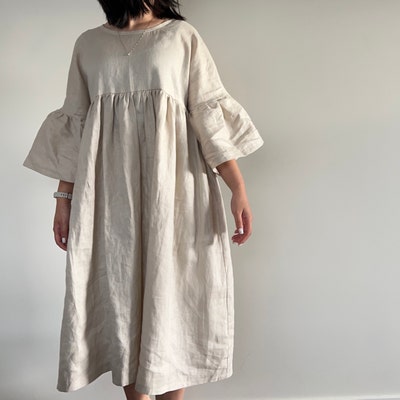 ARIA Maxi Smock Dress With Gathered Skirt & Sleeves Indie Sewing ...