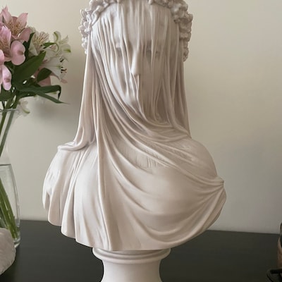 Veiled Lady Bust Sculpture Female Antique Art Statue in Marble Stone ...