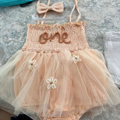 First Birthday Personalised One Bubble Romper - Floral