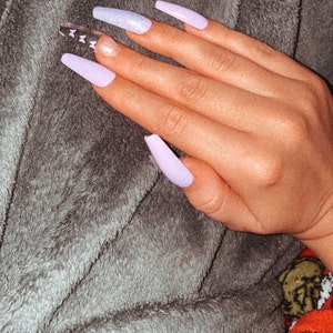 Baby Blue Press On Nails With Butterfly S Etsy