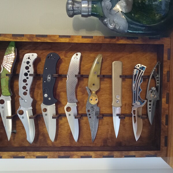 Rustic Knife Display Knife Rack,pocket Knife Shelf,rustic Knife Barn,knife Display,knife ...