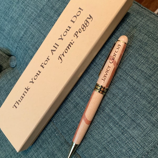 Personalized Engraved Wood Pen, Custom Wooden Ballpoint Pens ...
