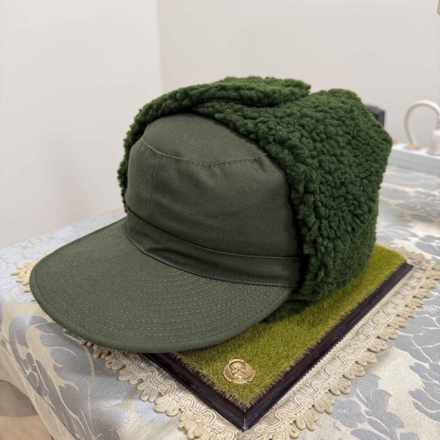1990s Swedish Army Winter Hat Green Field Cap Original Sweden