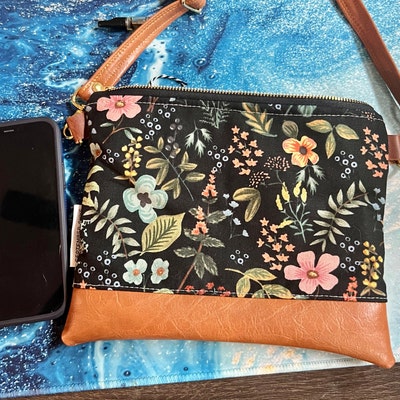 Small Crossbody Bag in Rifle Paper Black Floral - Etsy