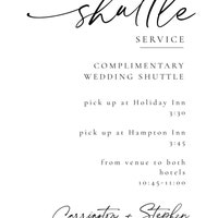 Shuttle Service Printable Wedding Sign, Wedding Transportation Bus Poster, Minimalist Table Sign ...
