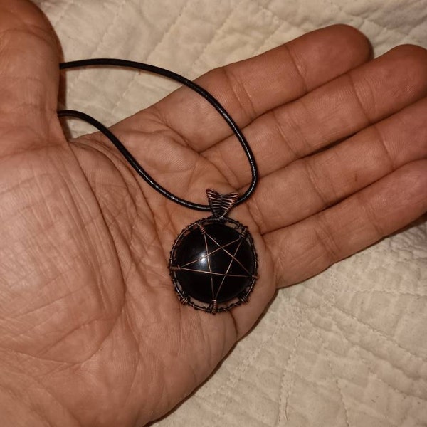 Obsidian Pentagram Pendant – Large Protection Amulet For Men 8 thumbnail image
