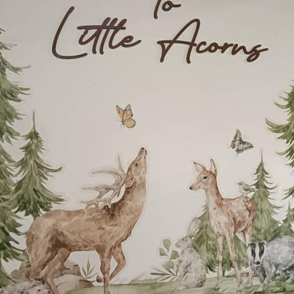 Watercolor Forest Animals Wall Decal: Peel & Stick Nursery Decor - Etsy