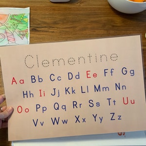Personalized Name Montessori Printable Placemat | 11 X 17 Kids Placemat ...