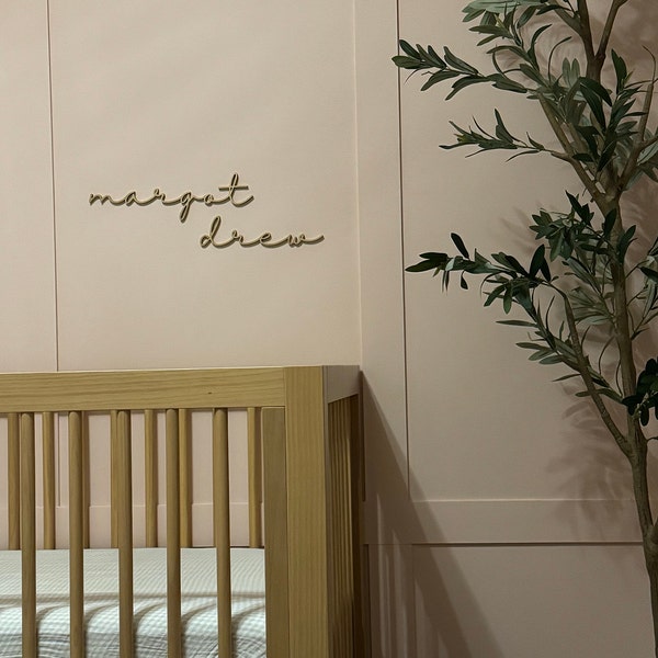 Baby Room Script Wood Script Nursery Baby Room Name Laser Cut Sign Cursive First and ...