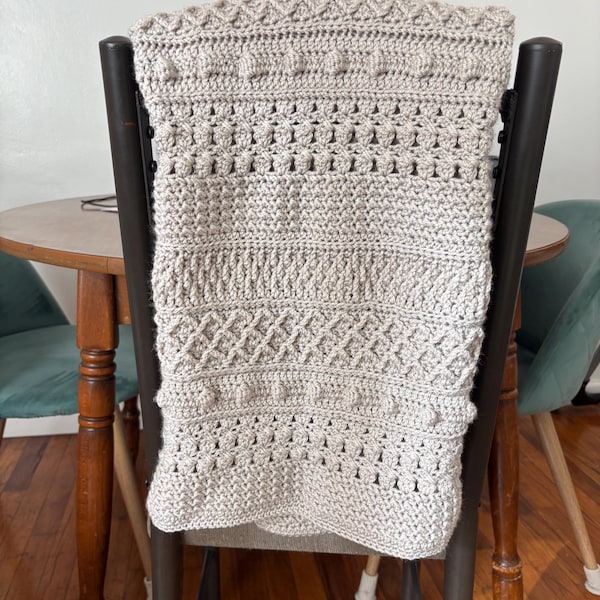 Easy Crochet Modern Blanket Pattern: Video Tutorial + Chart, 9 Sizes ...