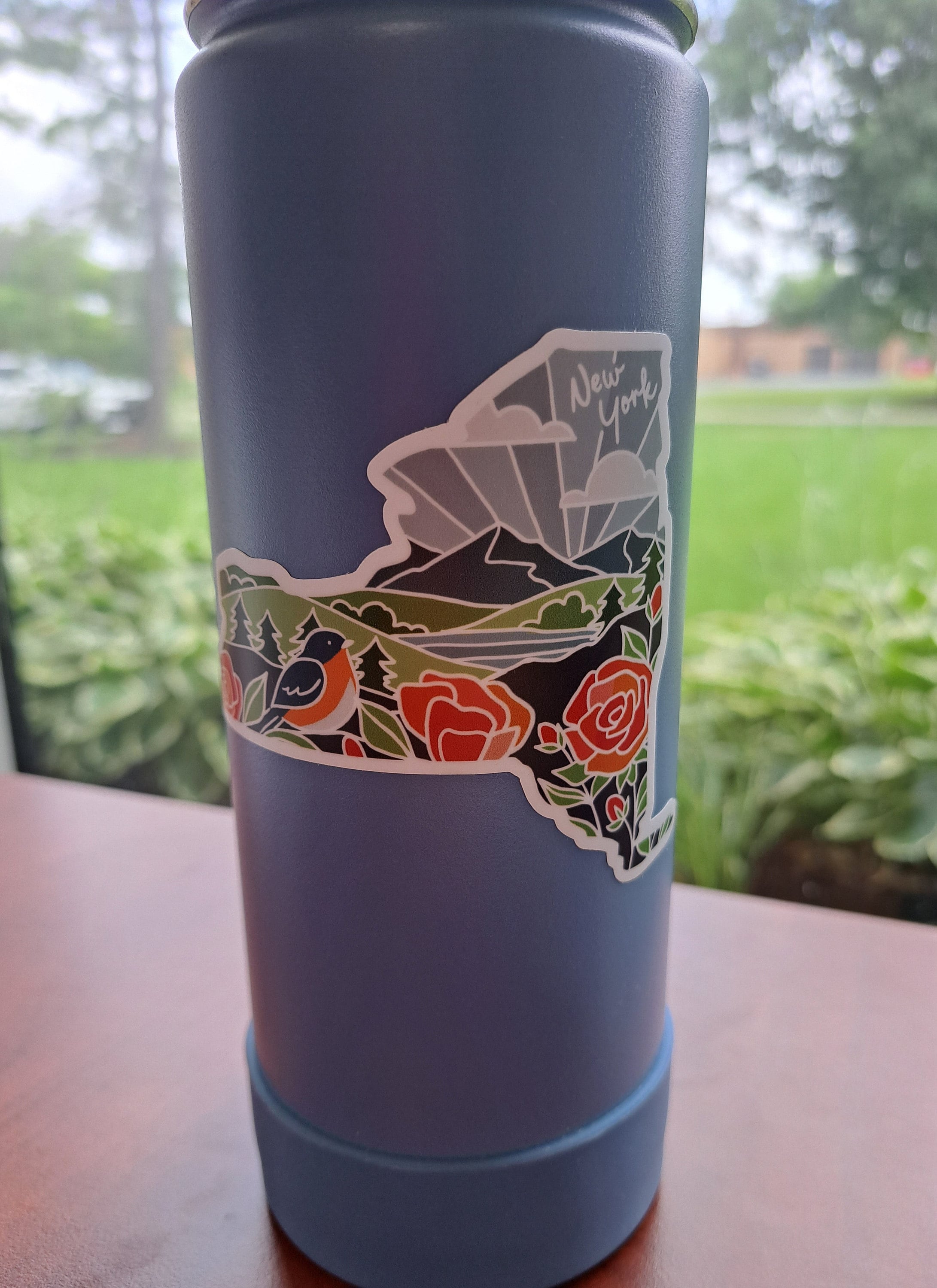 New York Rose Durable Sticker | High Quality Bumper Sticker | United States Vinyl Decal | Weatherproof Sticker | Water Bottle Sticker | 4&quot;