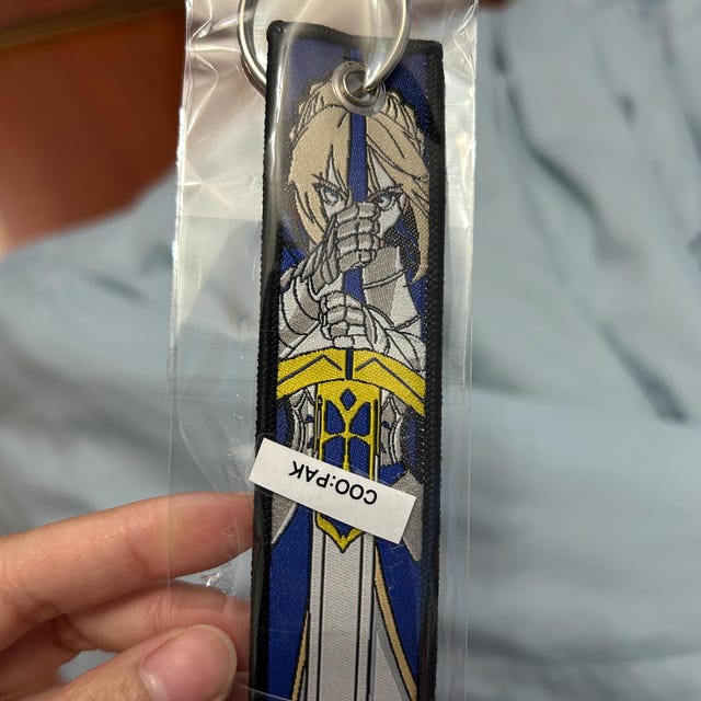 Saber Anime Embroidered Jet Tag Keychain - Etsy