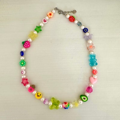 Random Colorful Seed Bead and Freshwater Pearl Beaded Choker Necklace ...