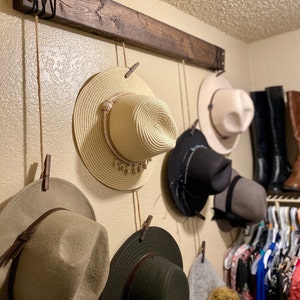 Hat Organizer Hat Wall Hanging Fedora Display Hat Rack | Etsy