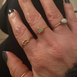 Customer photo from julie, Triangle Moonstone Ring, Gold Ring, Celestial Jewelry,