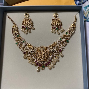 Tarinika Amoli Gold-plated Indian Jewelry Set With Necklace - Etsy
