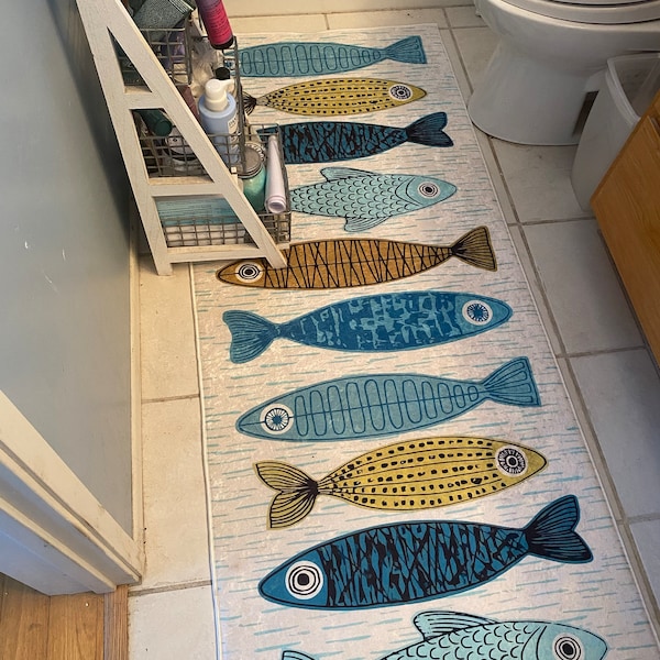 Non Slip Washable Fish Kitchen Rug Runner Carpet Mat - Etsy