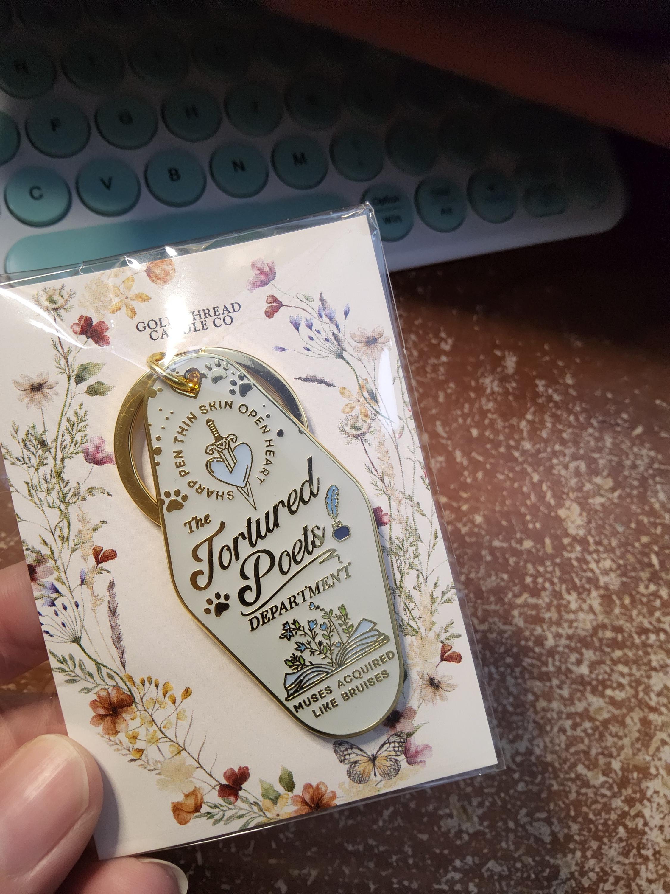 Poetry Department Mini Motel Enamel Keychain, Gift for Her