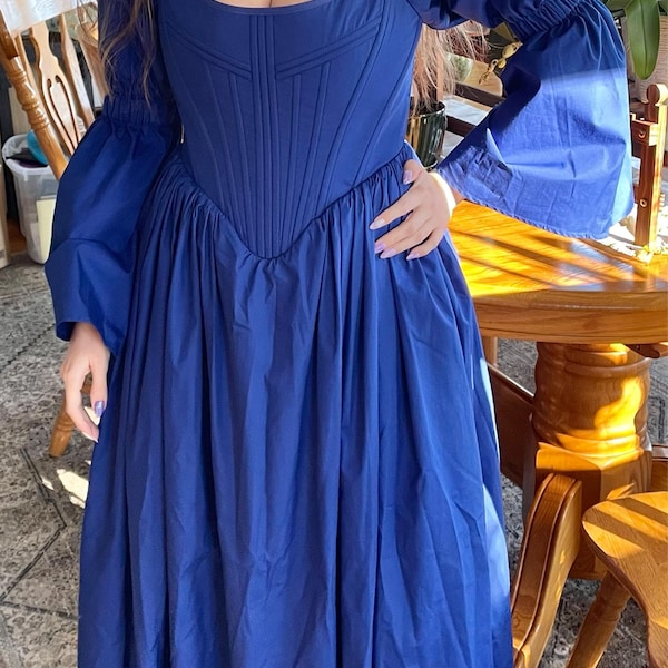 Medieval Corset Dress, Gothic Wedding Dress, Ren Faire Fantasy Dress ...