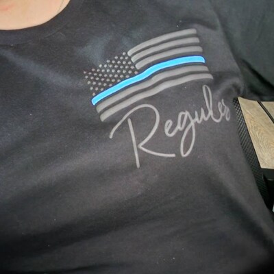 Puff Print Police Shirt, Custom Police Shirt, Embossed Thin Blue Line ...