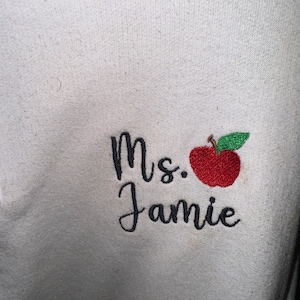 Personalized Teacher Quarter Zip Sweatshirt Teacher Name and Apple Zip ...