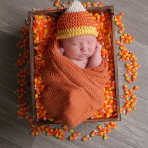 Newborn Candy Corn Hat Baby Halloween Costume Crochet Photo Prop - Etsy