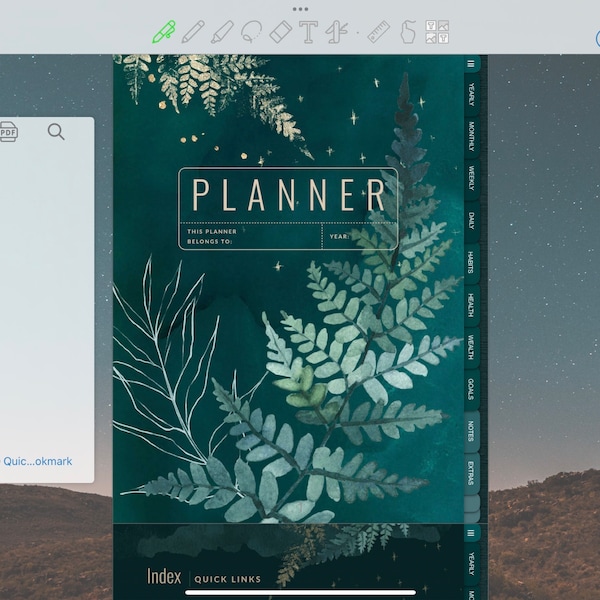 Undated Digital Planner Dark Mode, All in One iPad Planner, Goodnotes ...