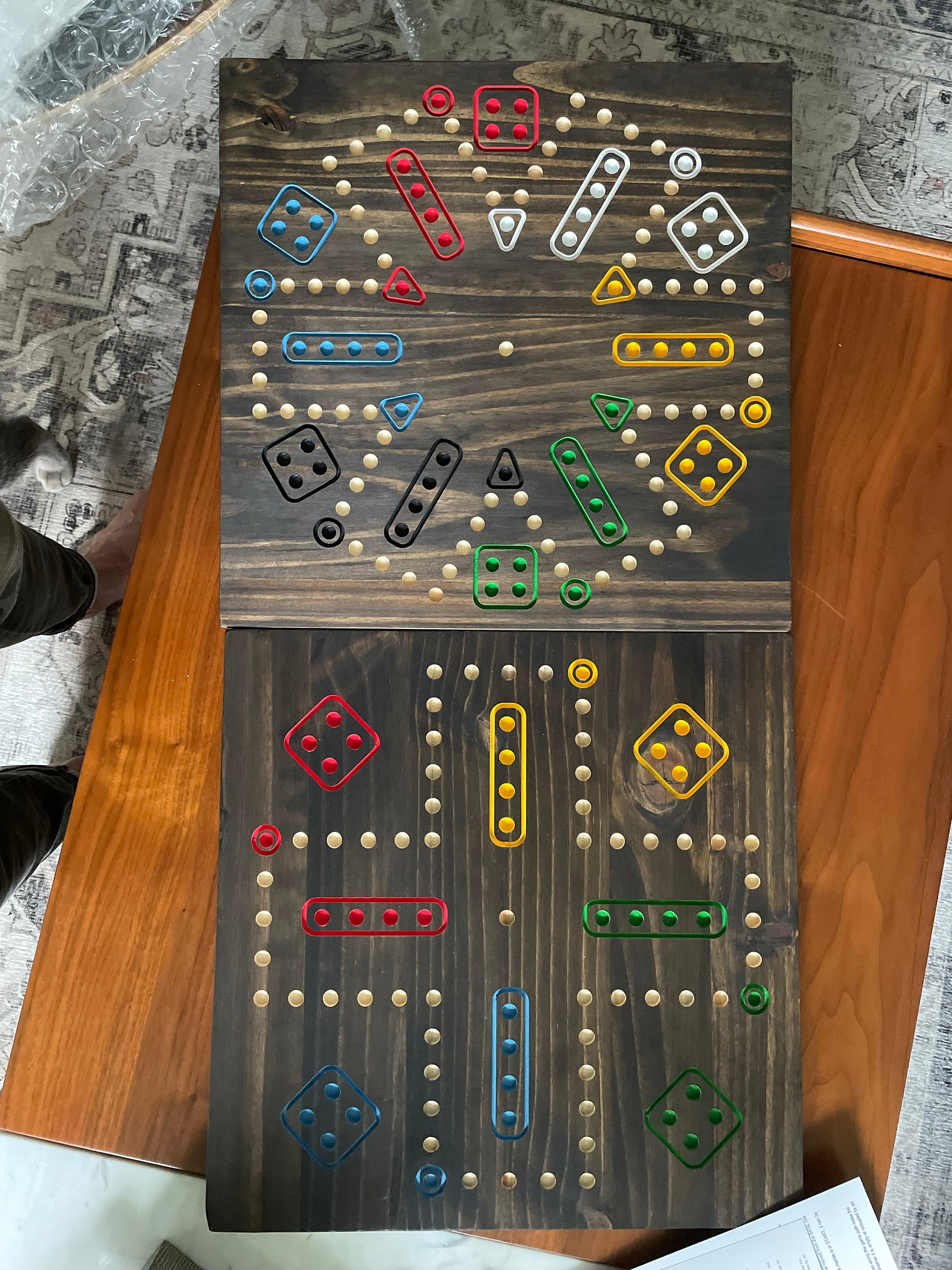 Aggravation | Double sided 6-player and 4-player Wooden Dice Marble Game | Board Game | Trouble | Sorry | Family Game Night