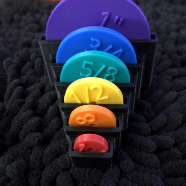 Multi Color Seam Allowance Disc Set With Storage Tray - 6 Sizes ...