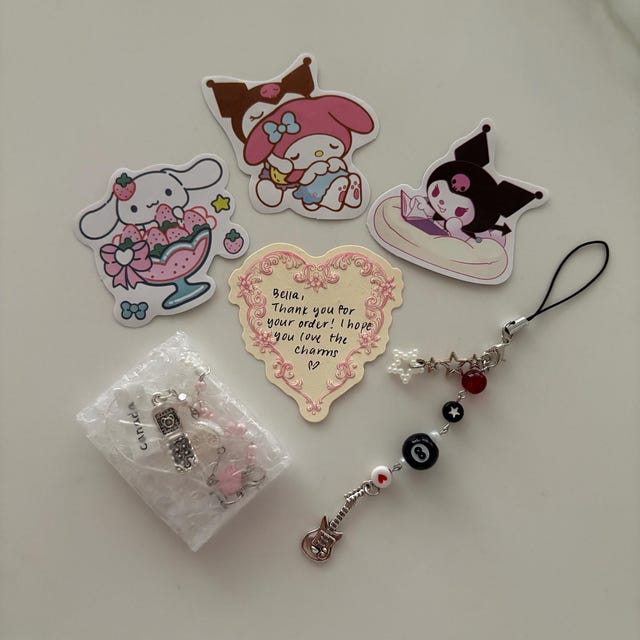 Nana Anime Keychain Set: Y2K Beaded Phone Charm, Purse Accessory