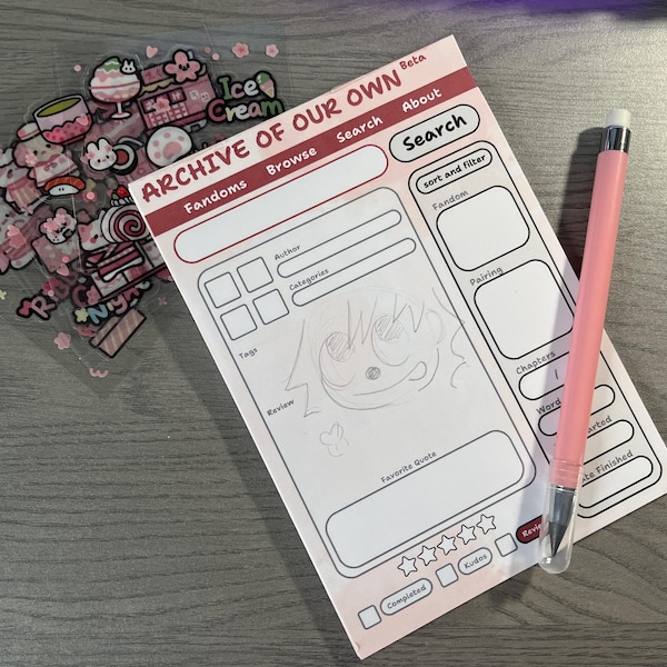 Ao3-inspired Fanfic Rating Notepad - Etsy