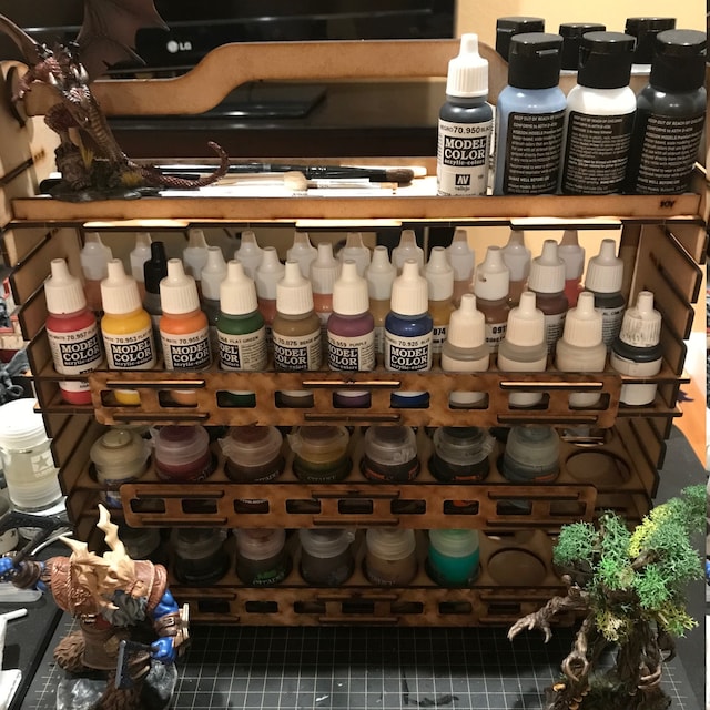  GameCraft Miniatures Vertical Paint Rack - 26mm, for Vallejo  and Army Painter Style Dropper Bottles - NOT for 2oz Craft Paints : Arts,  Crafts & Sewing