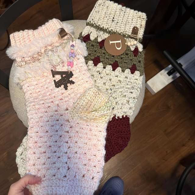 A customer's finished Granny All the Way Stocking Collection Crochet Pattern