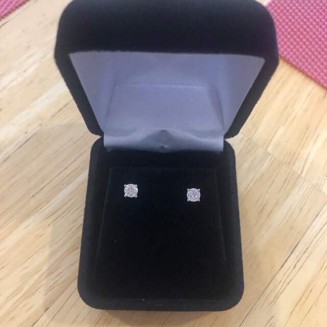 0.5ct Brilliant Round Cut Diamond Earrings, Moissanite Screw 0.5ct Brilliant Round Cut Diamond Earrings, Moissanite Screw