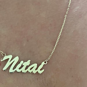 14K 18K 10K Solid Gold Personalized Name Necklace, Dainty Gold Name ...