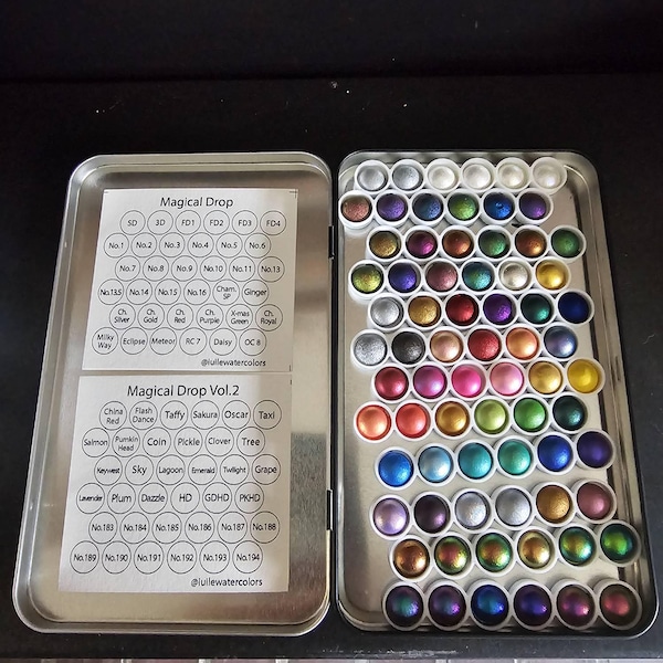 1 & 2 Magical Drop Tiny Sampler Set Handmade Shimmer Hologram Color ...