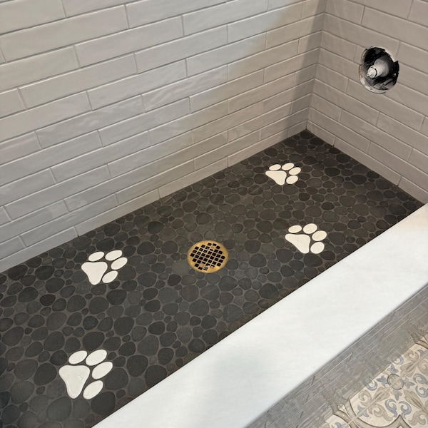 Dog Fun Tile 4 Inch Dog Paw Tiles on Mesh - Etsy