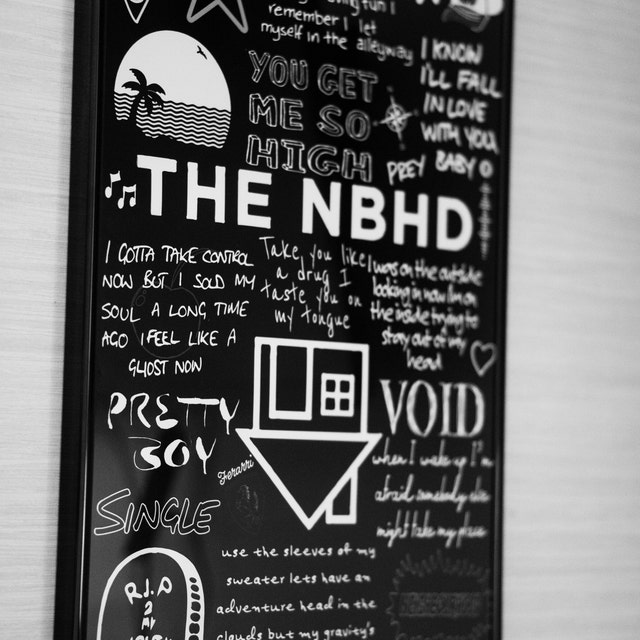 the neighbourhood inspired song lyric print Sticker for Sale by