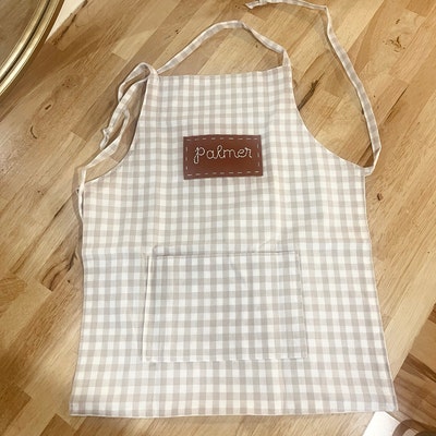 NEW COLORS Personalized Hand-embroidered Name HANDMADE Apron for Kids ...